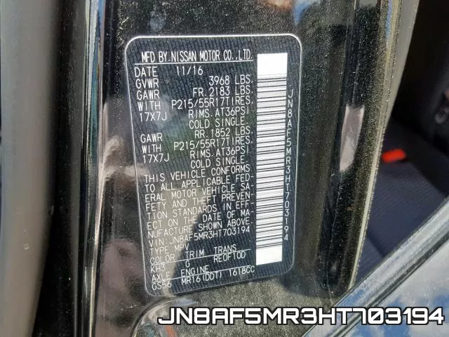 JN8AF5MR3HT703194 фото 2