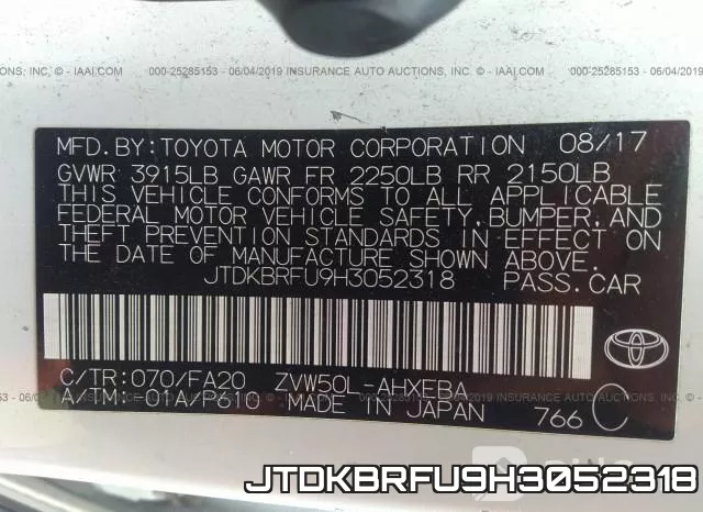 JTDKBRFU9H3052318 фото 10