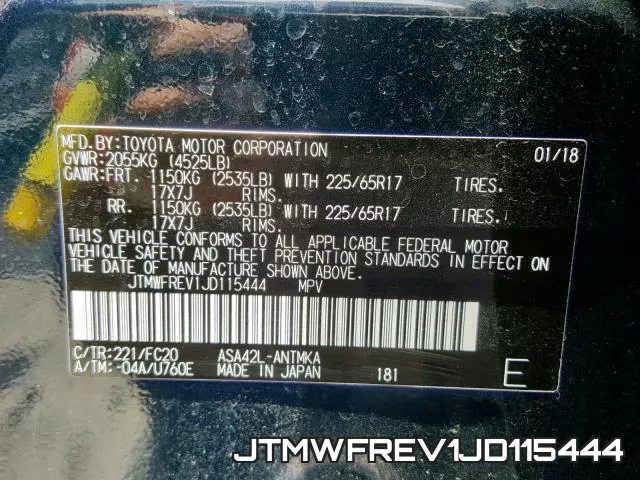 JTMWFREV1JD115444 фото 2