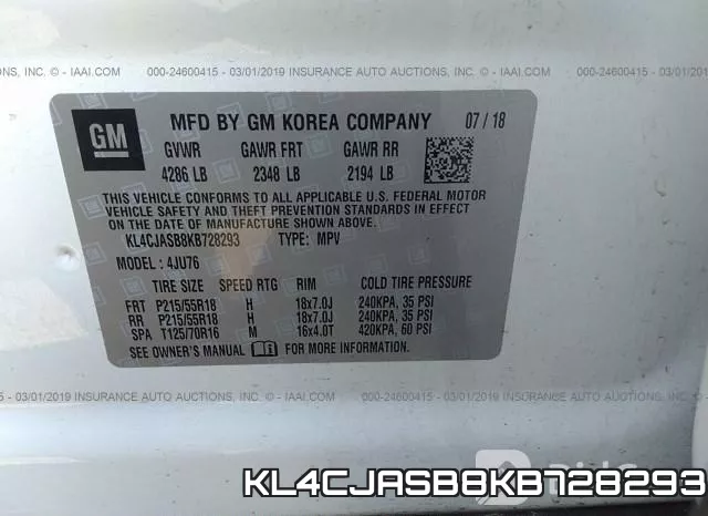 KL4CJASB8KB728293 фото 10