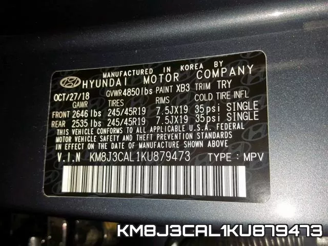 KM8J3CAL1KU879473 фото 2