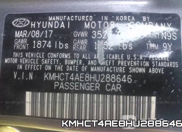 KMHCT4AE8HU288646 фото 10