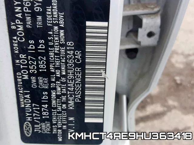 KMHCT4AE9HU363418 фото 2