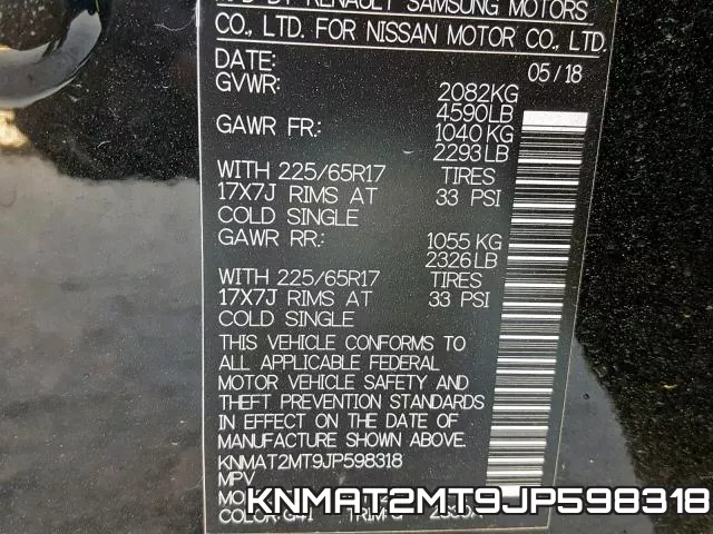 KNMAT2MT9JP598318 фото 2