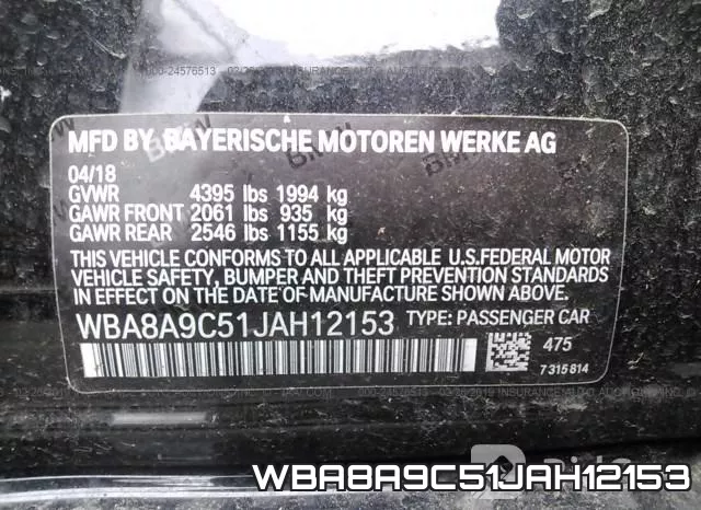 WBA8A9C51JAH12153 фото 10