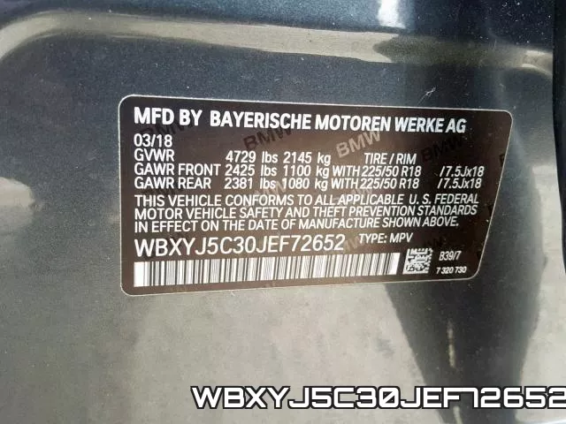 WBXYJ5C30JEF72652 фото 2