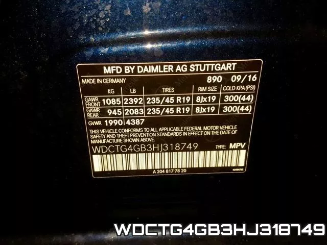 WDCTG4GB3HJ318749 фото 2