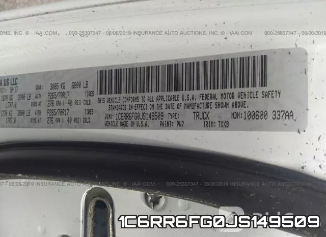 1C6RR6FG0JS149509 фото 10