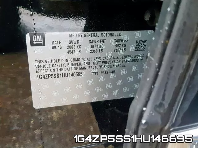 1G4ZP5SS1HU146695 фото 2
