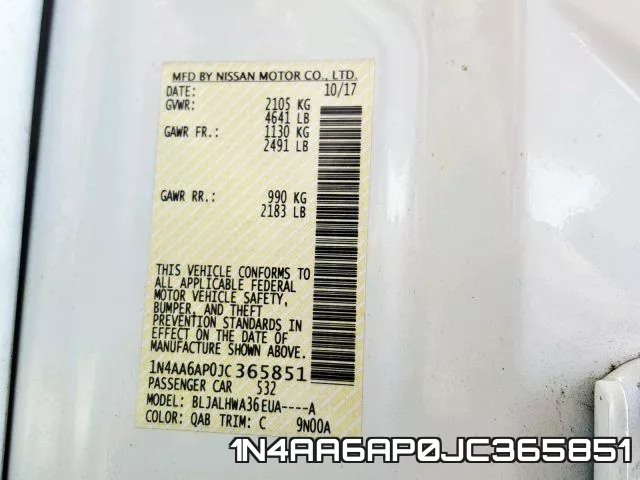 1N4AA6AP0JC365851 фото 2