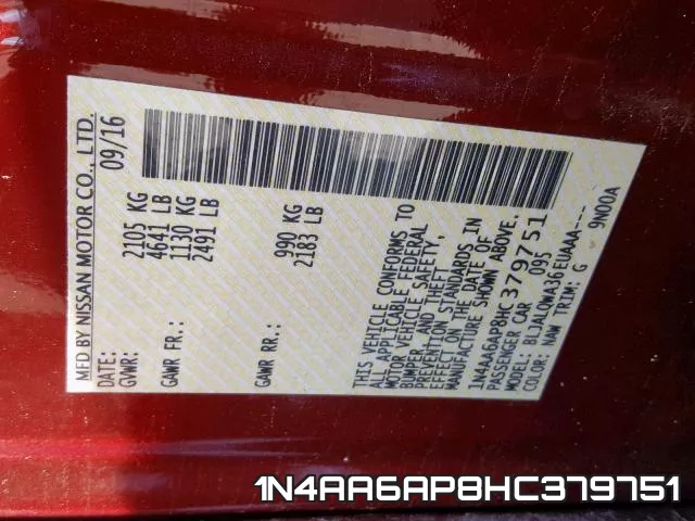 1N4AA6AP8HC379751 фото 2