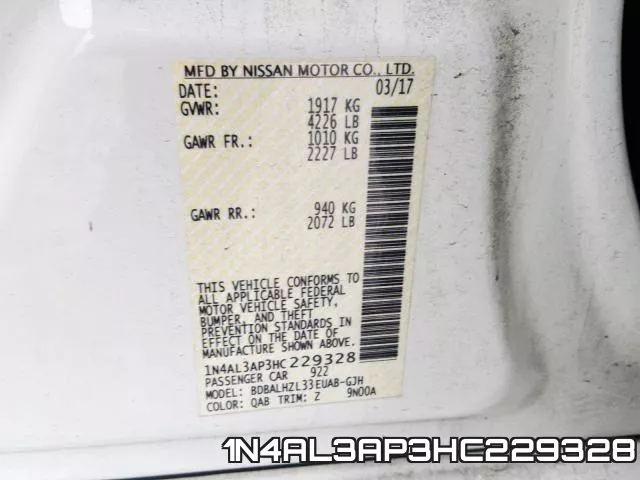 1N4AL3AP3HC229328 фото 2