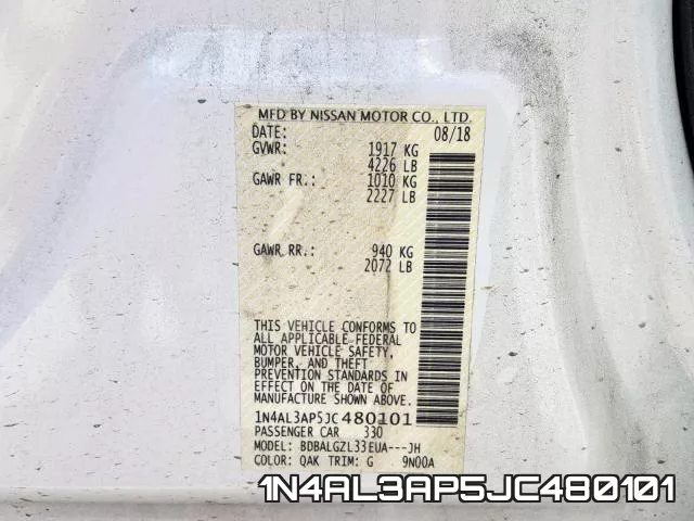 1N4AL3AP5JC480101 фото 2