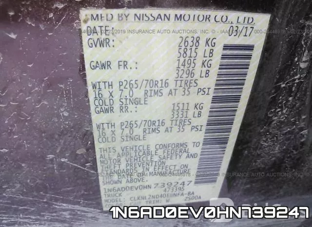 1N6AD0EV0HN739247 фото 9
