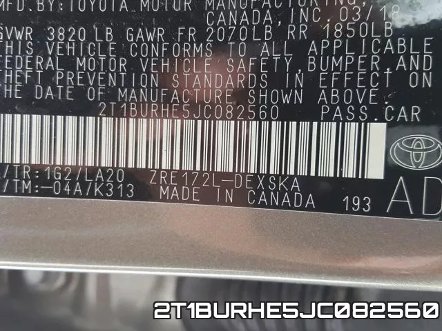 2T1BURHE5JC082560 фото 2