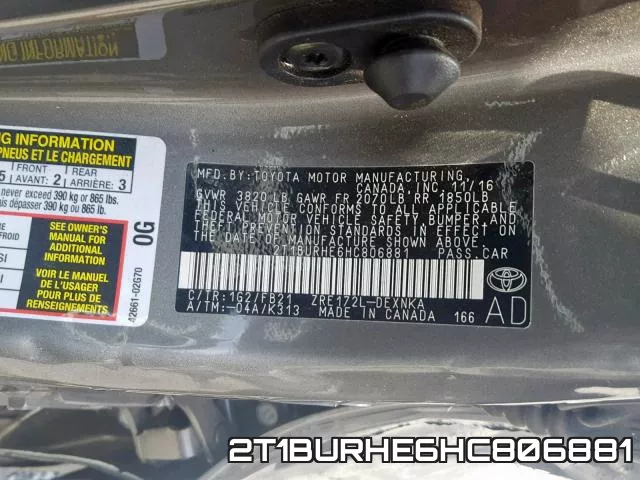 2T1BURHE6HC806881 фото 2