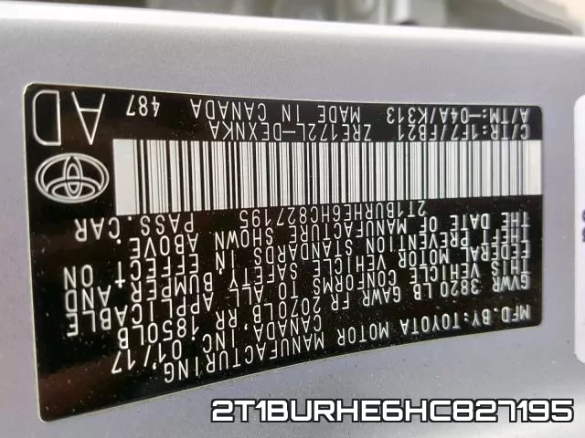 2T1BURHE6HC827195 фото 2