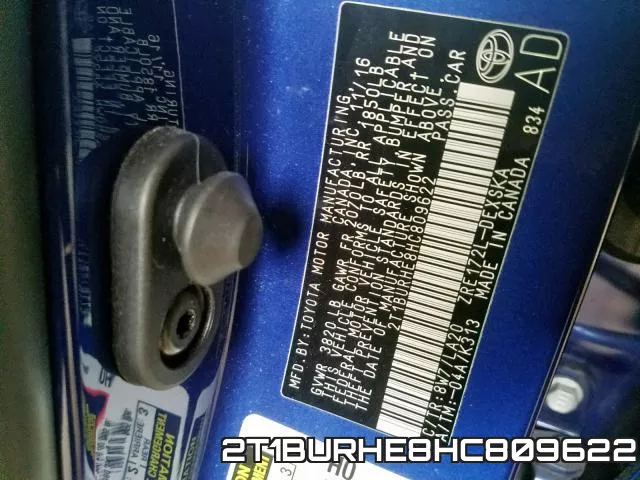 2T1BURHE8HC809622 фото 2