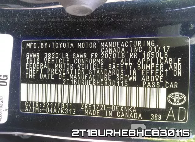 2T1BURHE8HC830115 фото 10