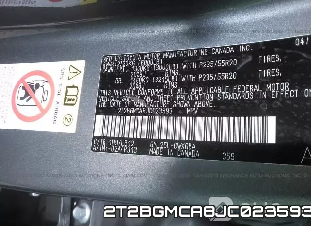 2T2BGMCA8JC023593 фото 10