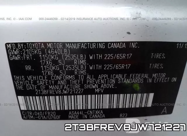 2T3BFREV8JW721227 фото 10