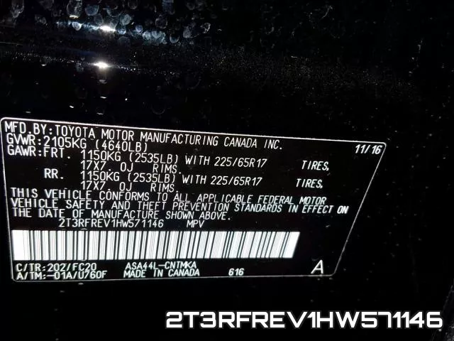 2T3RFREV1HW571146 фото 2