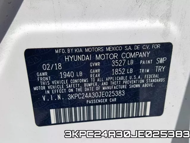 3KPC24A30JE025383 фото 2