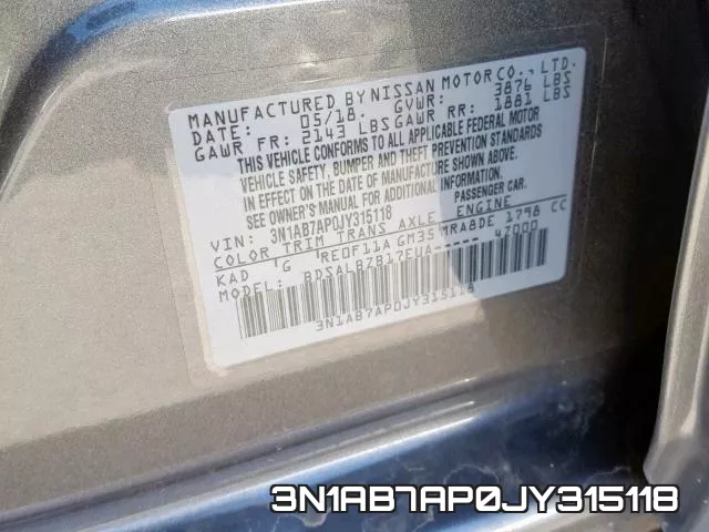 3N1AB7AP0JY315118 фото 2