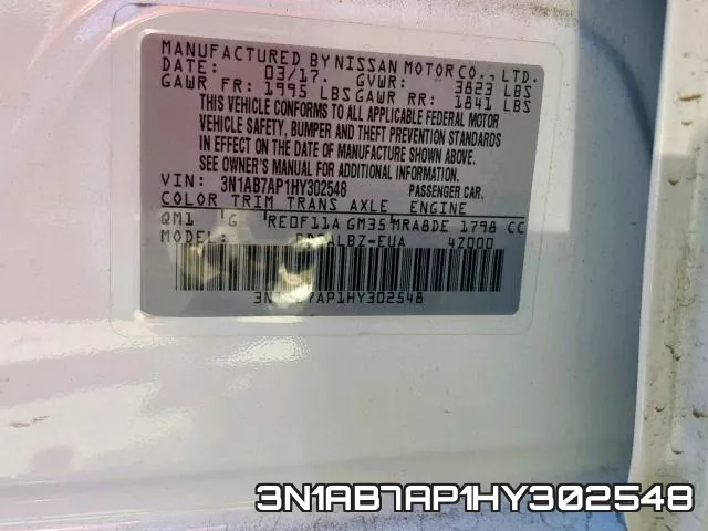 3N1AB7AP1HY302548 фото 2