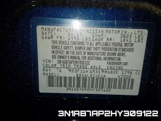 3N1AB7AP2HY309122 фото 2