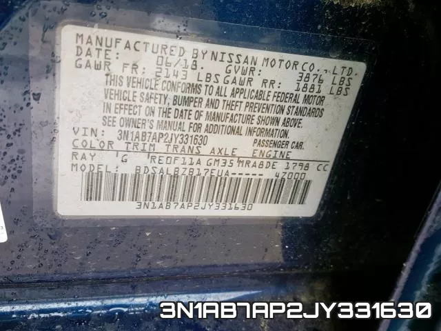 3N1AB7AP2JY331630 фото 2