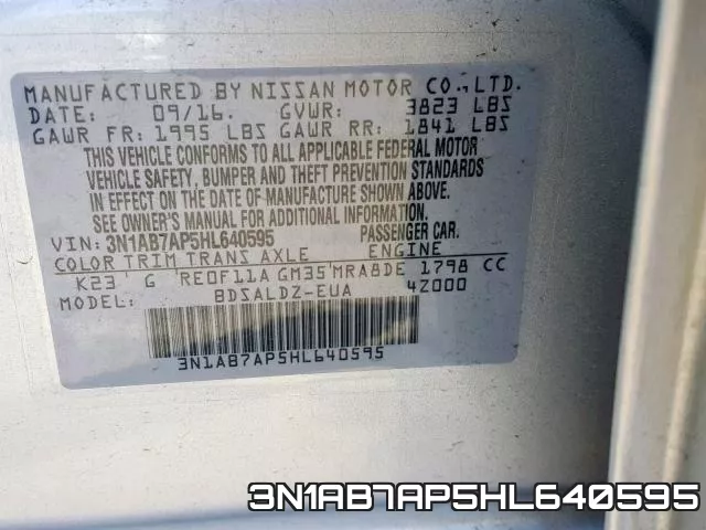 3N1AB7AP5HL640595 фото 2