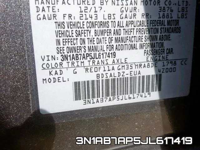 3N1AB7AP5JL617419 фото 2