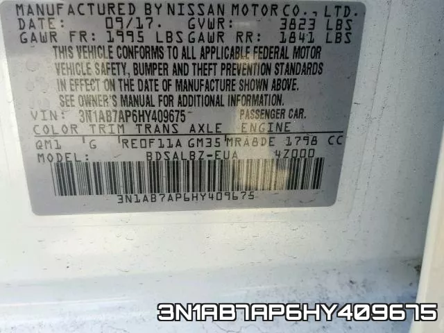 3N1AB7AP6HY409675 фото 2