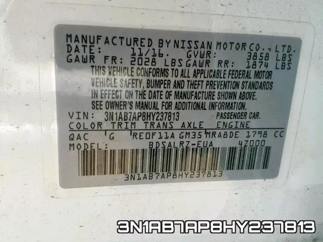 3N1AB7AP8HY237813 фото 2