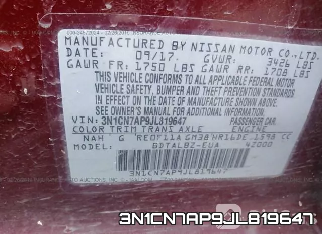 3N1CN7AP9JL819647 фото 10