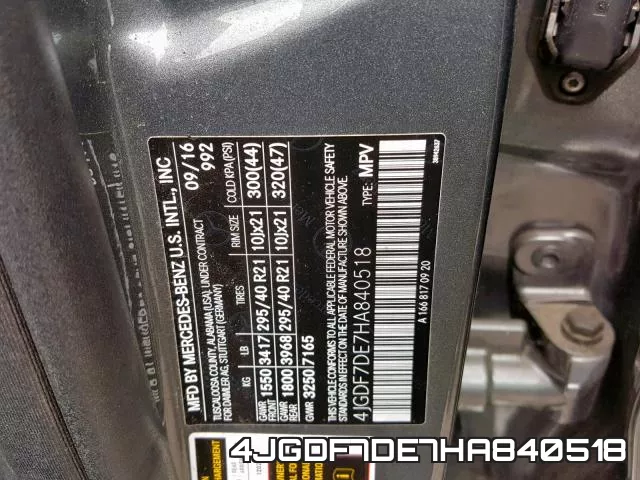 4JGDF7DE7HA840518 фото 2