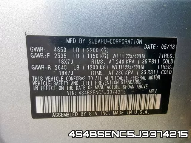4S4BSENC5J3374215 фото 2