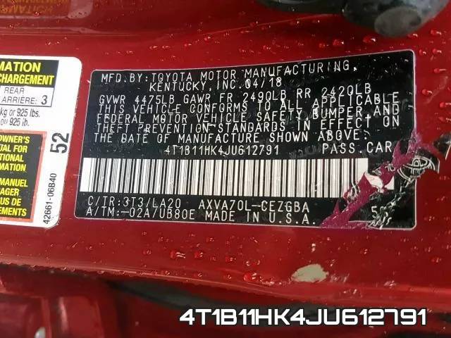 4T1B11HK4JU612791 фото 2