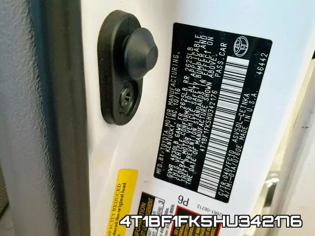 4T1BF1FK5HU342176 фото 2