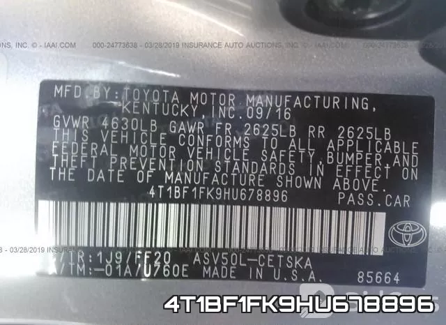 4T1BF1FK9HU678896 фото 10