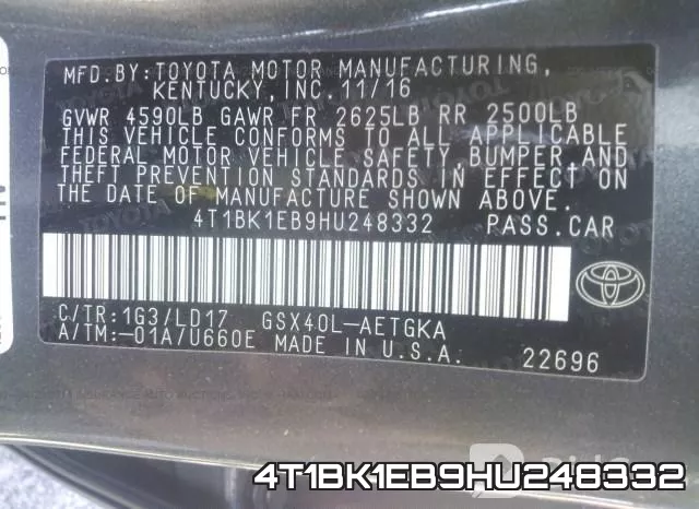 4T1BK1EB9HU248332 фото 10