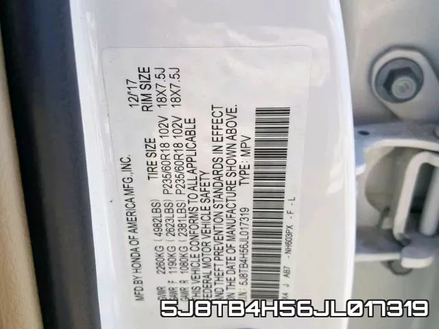 5J8TB4H56JL017319 фото 2