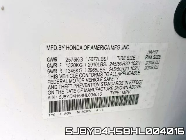 5J8YD4H58HL004016 фото 2