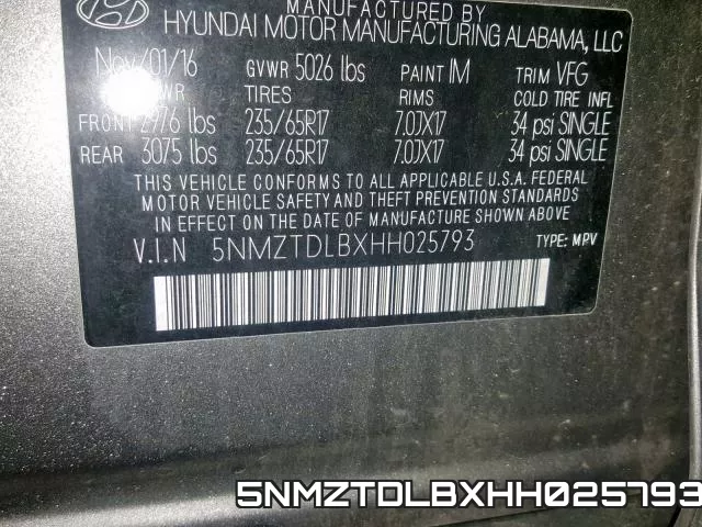 5NMZTDLBXHH025793 фото 2