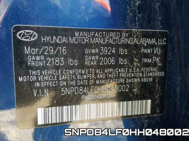 5NPD84LF0HH048002 фото 2