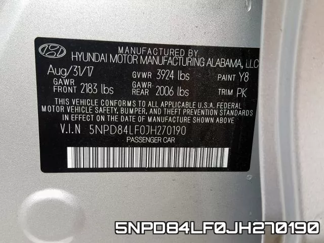 5NPD84LF0JH270190 фото 2