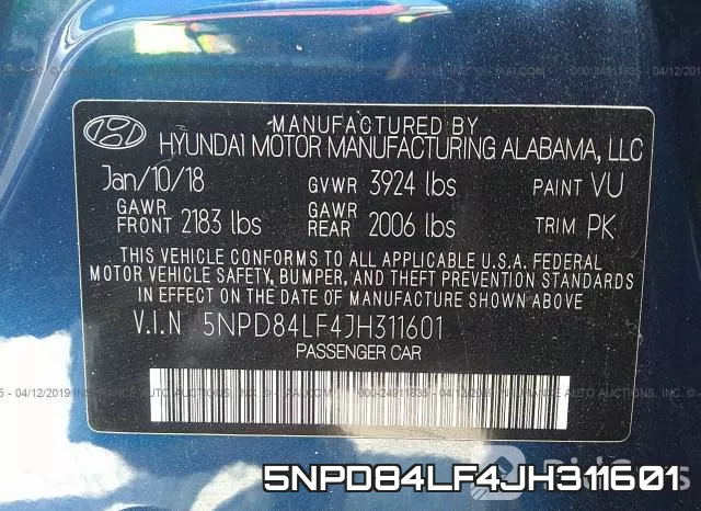 5NPD84LF4JH311601 фото 10