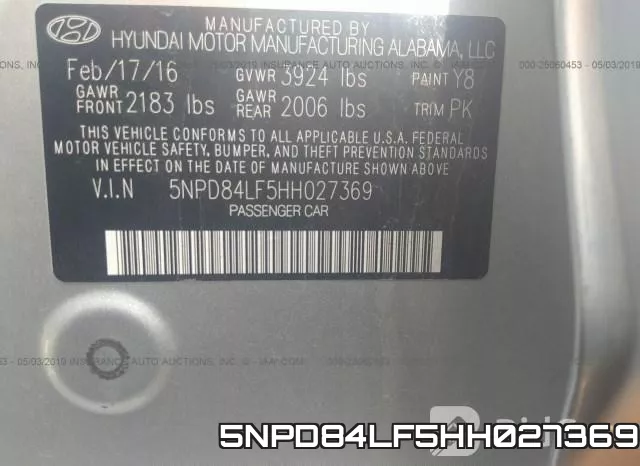 5NPD84LF5HH027369 фото 10