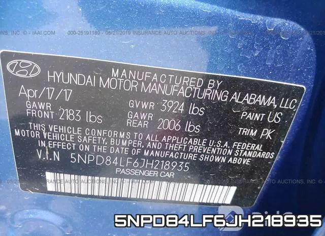 5NPD84LF6JH218935 фото 10